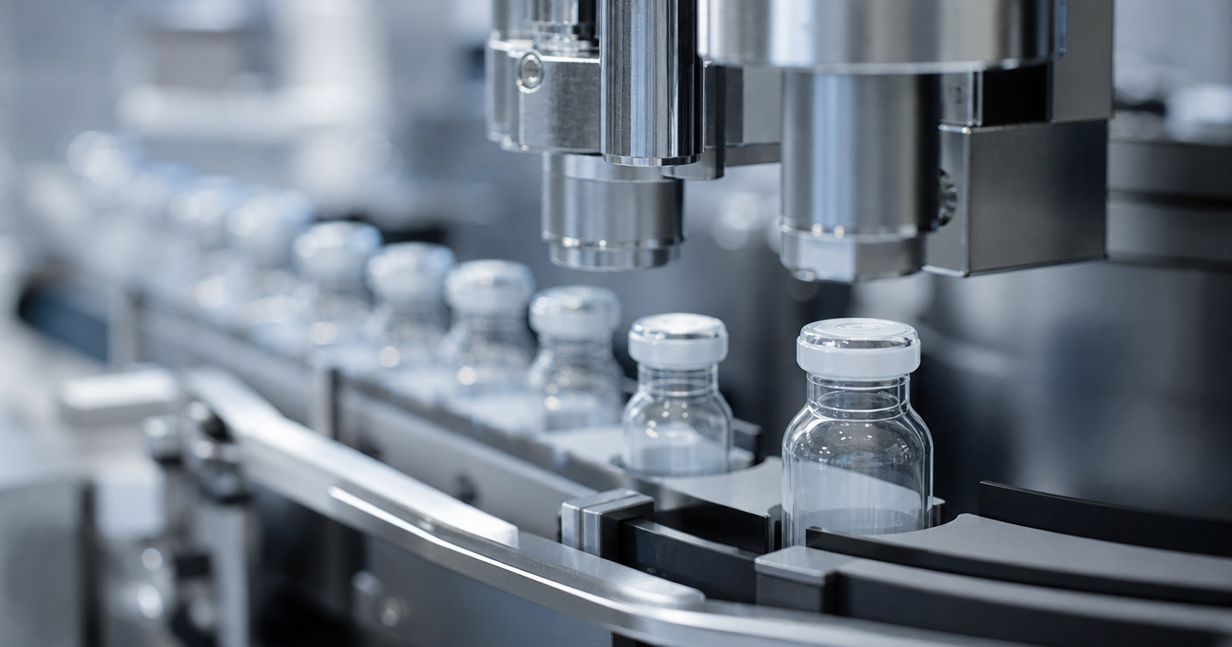 Automated visual inspection line closeup